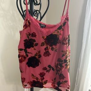 NWT a.n.a tank top with velvet flowers.